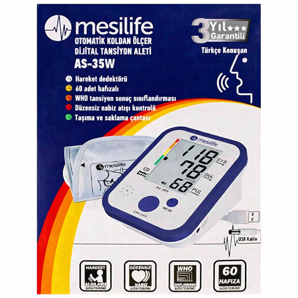 Mesilife AS-35W Koldan Ölçer Konuşan Tansiyon Aleti